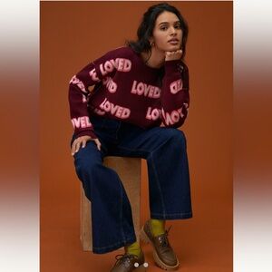 ANTHROPOLOGIE Kerri Rosenthal the Sydney LOVED 100% Cashmere Sweater Sz med NWT